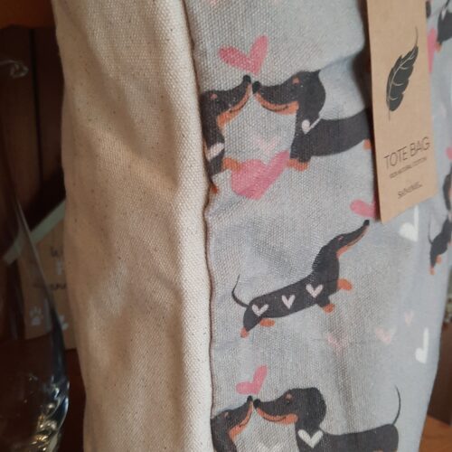 Alternative view of Dachshund Love Heart Cotton Tote Bag