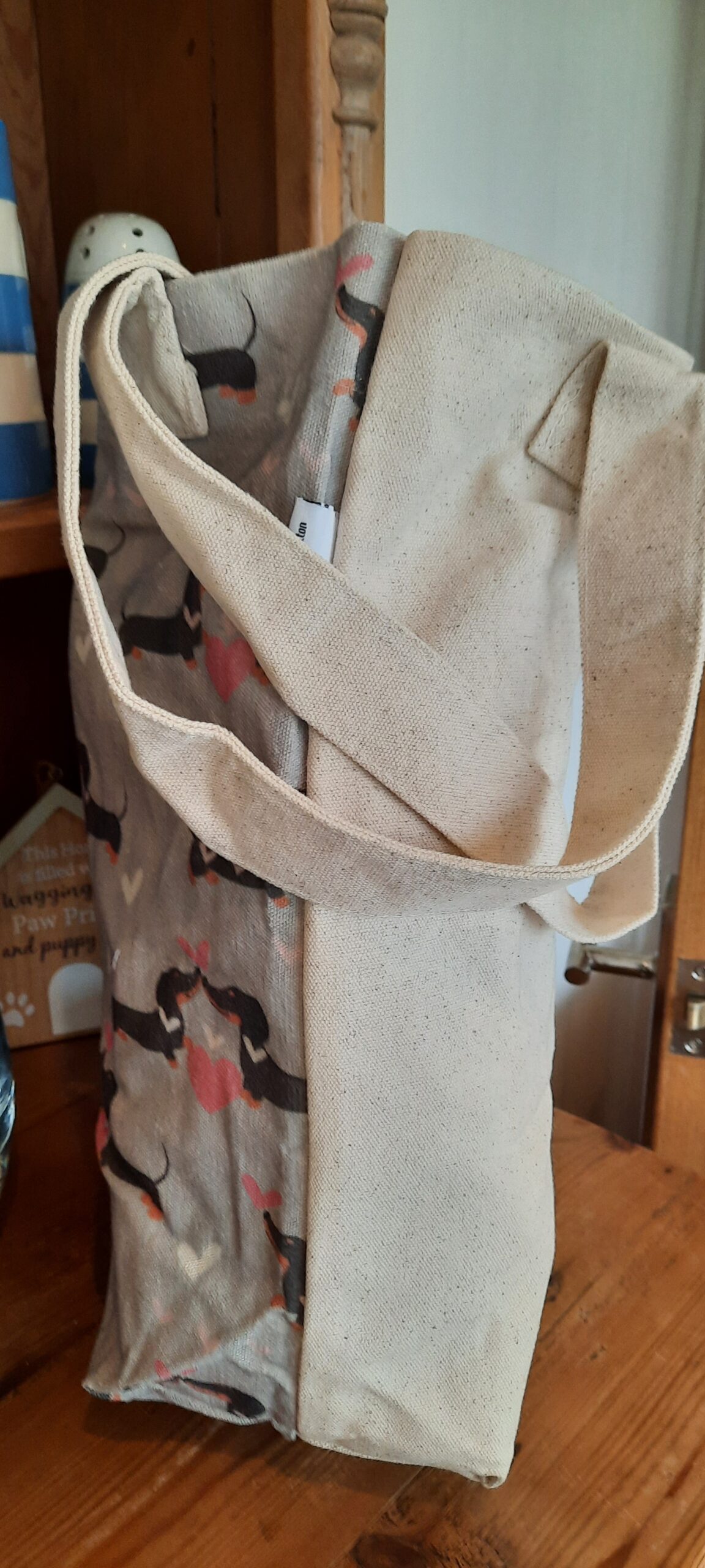 Dachshund Love Heart Cotton Tote Bag - Image 3