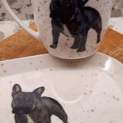 Waggy Tails French Bull Dog Mug, Tray & Coaster set - Image 7