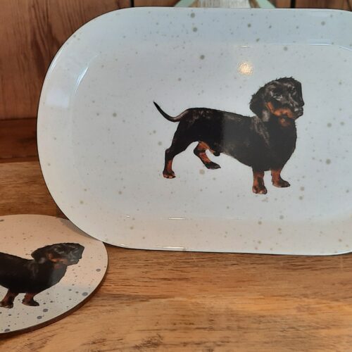 Waggy Tails - Dachshund Mug, Tray & Coaster set - Image 3