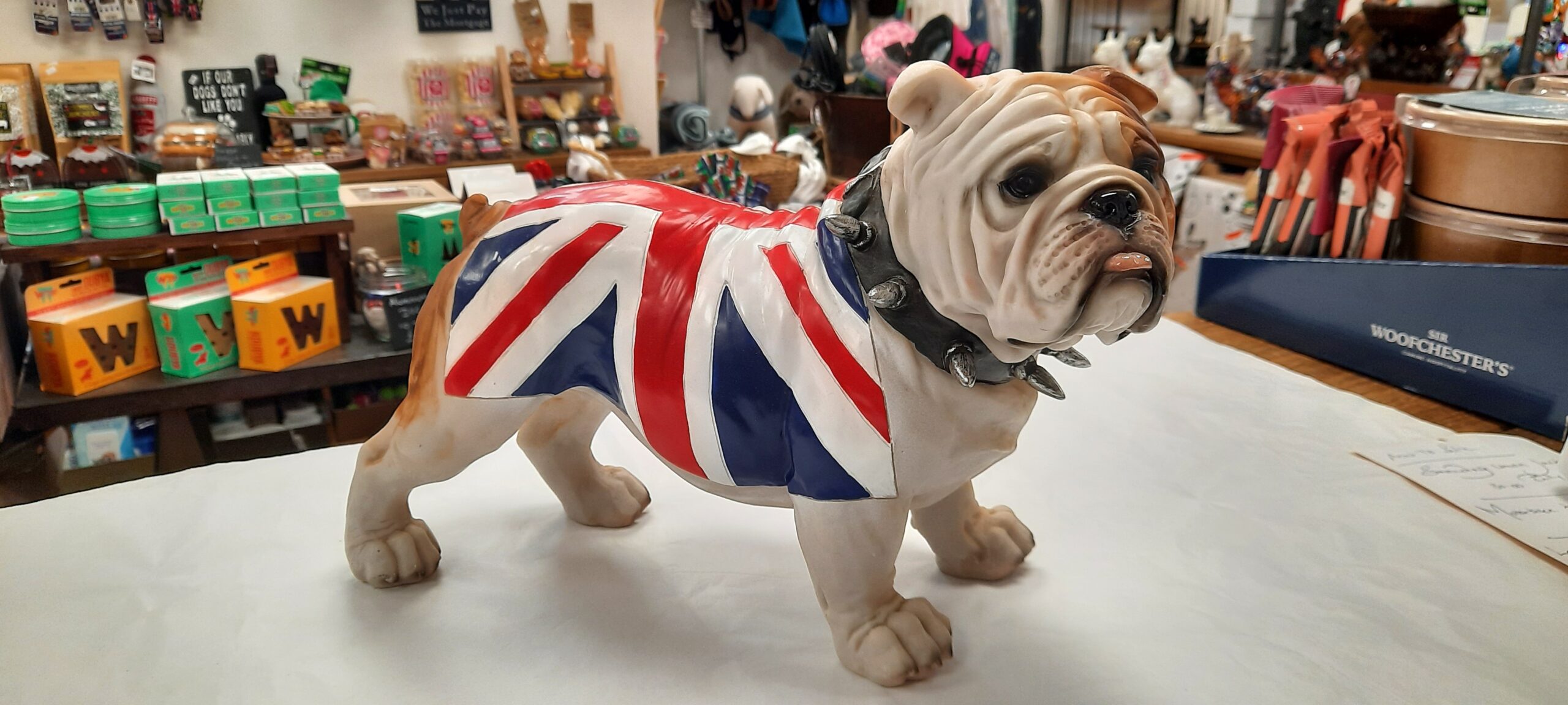 Standing Union Jack Bull Dog Figurine