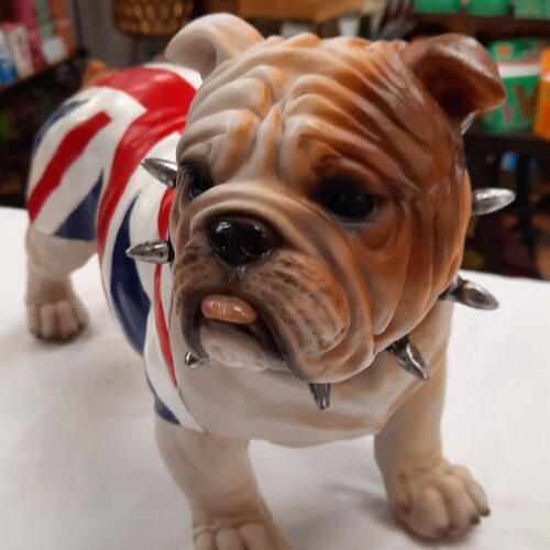 Alternative view of Standing Union Jack Bull Dog Figurine