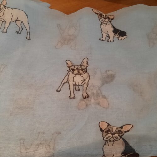 Alternative view of French Bulldog Print Scarf - Baby Blue