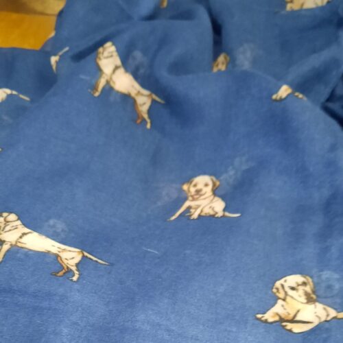 Alternative view of Labrador Print Scarf - Blue