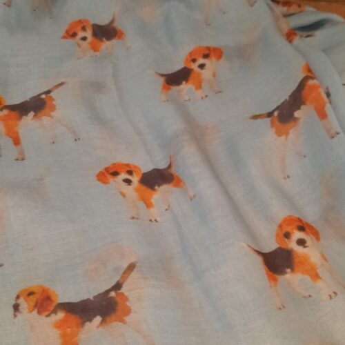 Alternative view of Beagle Print Scarf - Baby Blue