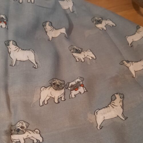 Alternative view of Pug Print Scarf - Pale Grey