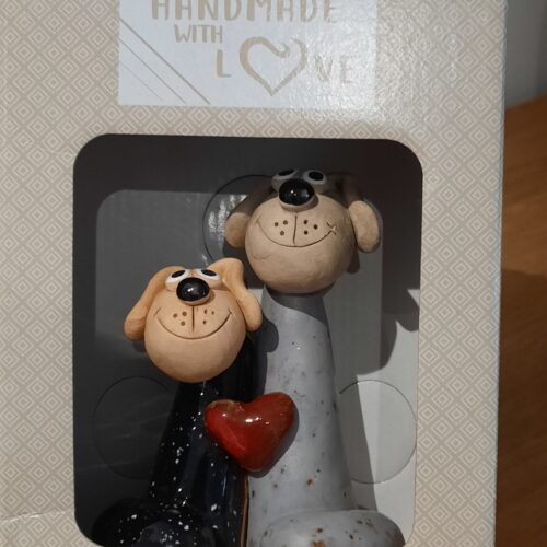 Cute Dog Couples - Pink heart, Black Dog & White Patch - Image 5