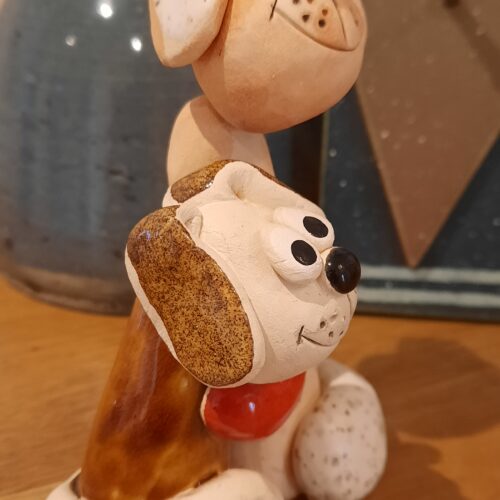 Cute Dog Couples - Red heart, Brown Dog & White Patch - Image 3