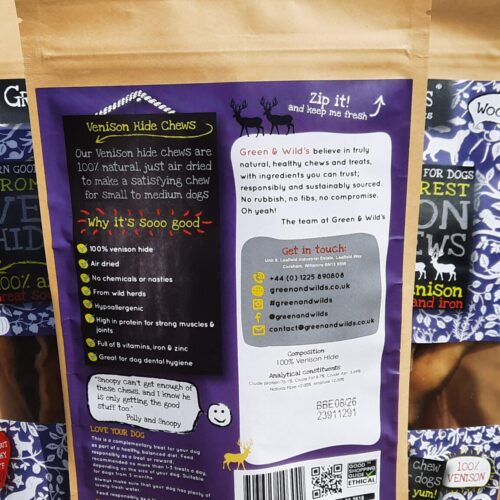 Green & Wild's - Venison Hide Chews - 3 Packs - Image 3