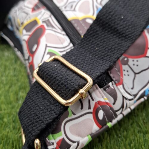 Cross Body Bag -  Multi-Colour Frenchie Print - Image 3