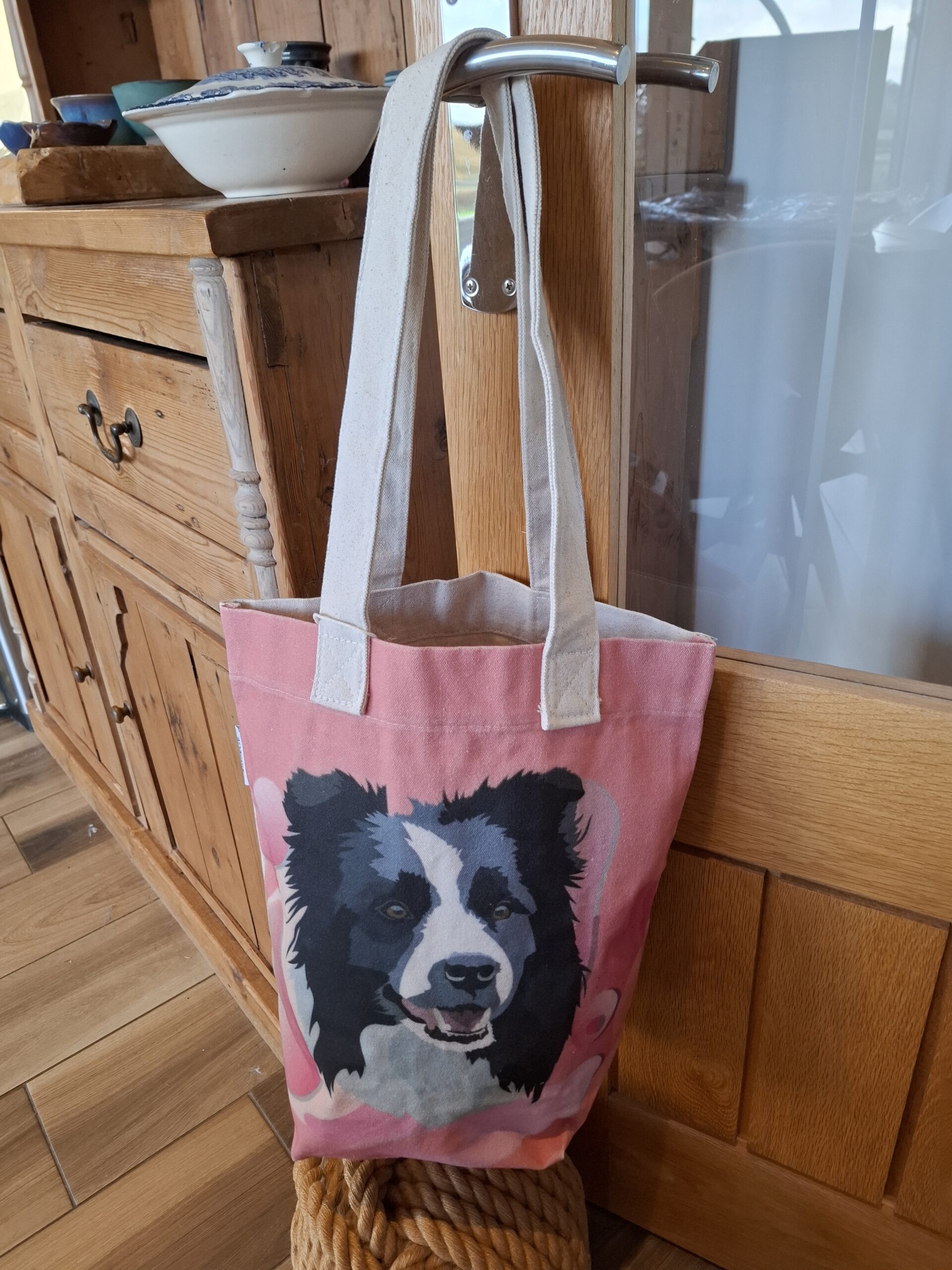 Border Collie Cotton Tote Bag - Image 2