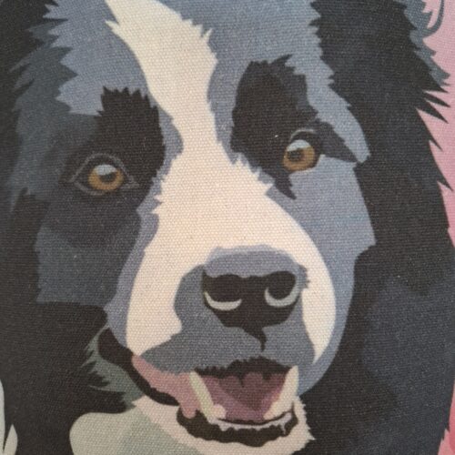 Border Collie Cotton Tote Bag - Image 3