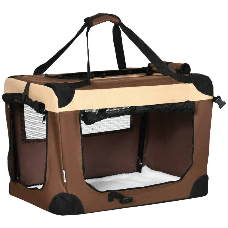 60cm Foldable Dog Carrier – Miniature Dogs - Brown - Image 2