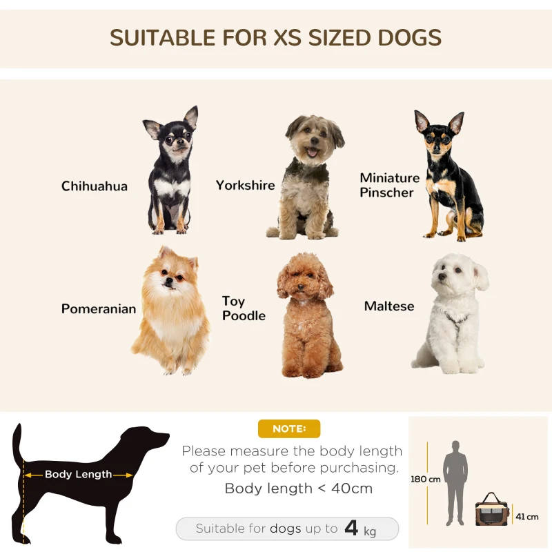 60cm Foldable Dog Carrier – Miniature Dogs - Brown - Image 4