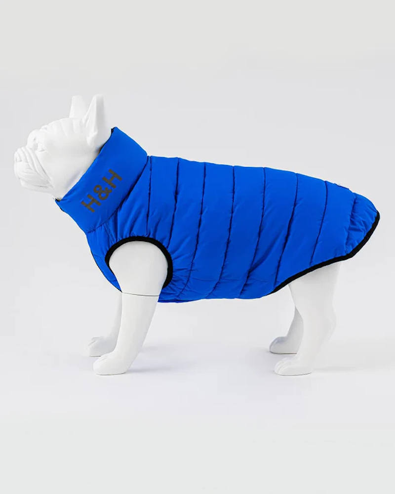 Hugo and Hudson - Reversible Dog Puffer Jacket - Blue and Navy