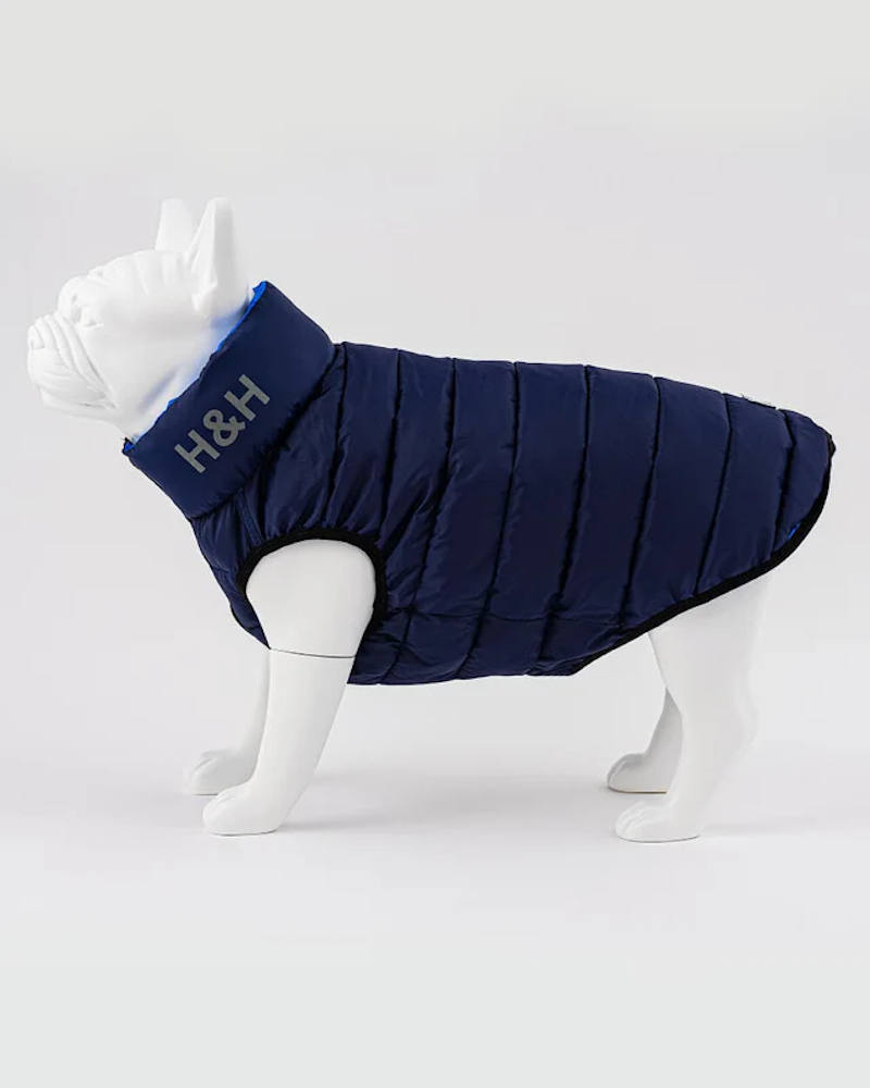 Hugo and Hudson - Reversible Dog Puffer Jacket - Blue and Navy - Image 4