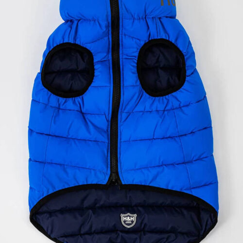 Hugo and Hudson - Reversible Dog Puffer Jacket - Blue and Navy - Image 3