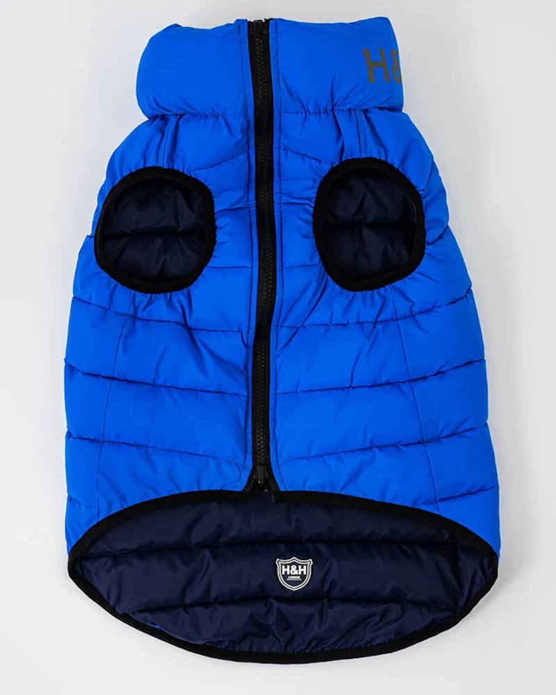 Hugo and Hudson - Reversible Dog Puffer Jacket - Blue and Navy - Image 3