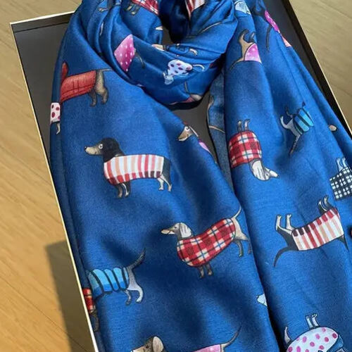 Cute Dachshund Dog Print Scarf