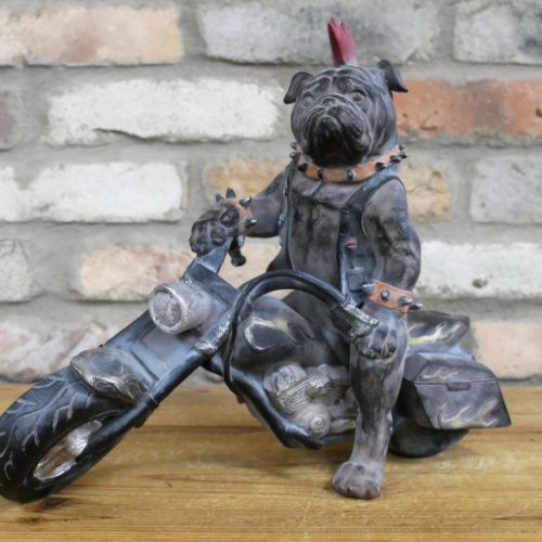 Motorbike Bull Dog Figurine