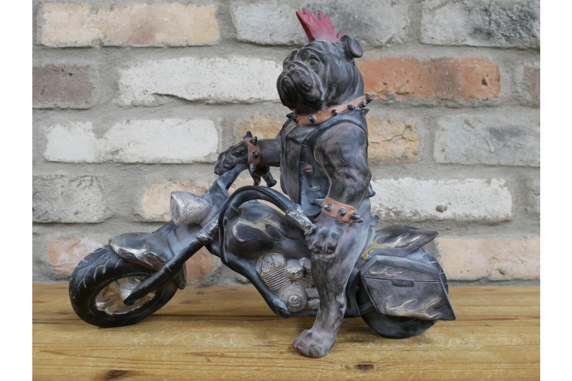 Motorbike Bull Dog Figurine - Image 3