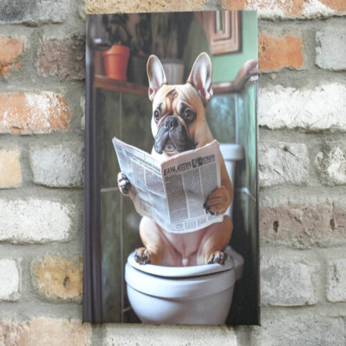 Frenchie On The Loo - Canvas