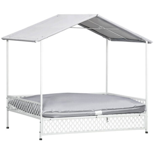 PawHut Steel Frame Dog Bed, Water-Resistant Canopy and Cushion. Medium Dogs - Image 8