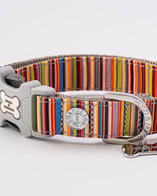 Hugo & Hudson - Striped Multi-Colour Fabric Collar - Image 3