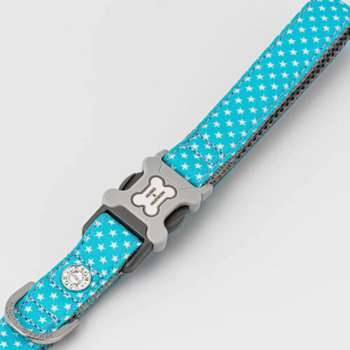 Alternative view of Hugo & Hudson - Fabric Dog Lead - Turquoise Star