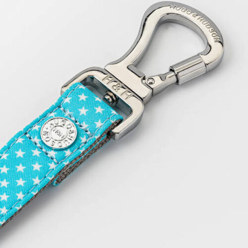 Hugo & Hudson - Fabric Dog Lead - Turquoise Star - Image 3