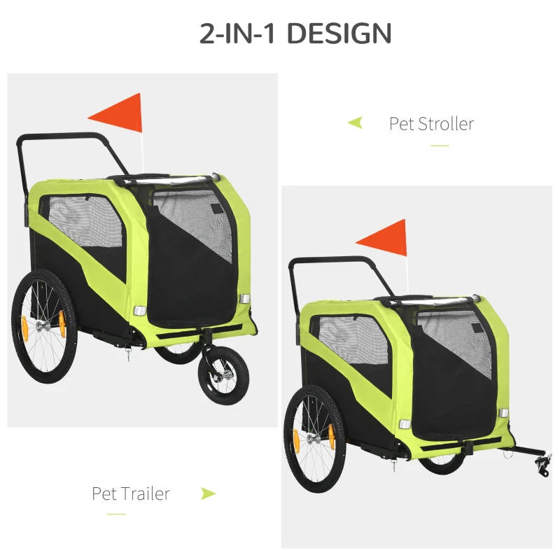 2 in 1 Dog Bike Trailer Pet Stroller for Large Dogs - Image 4