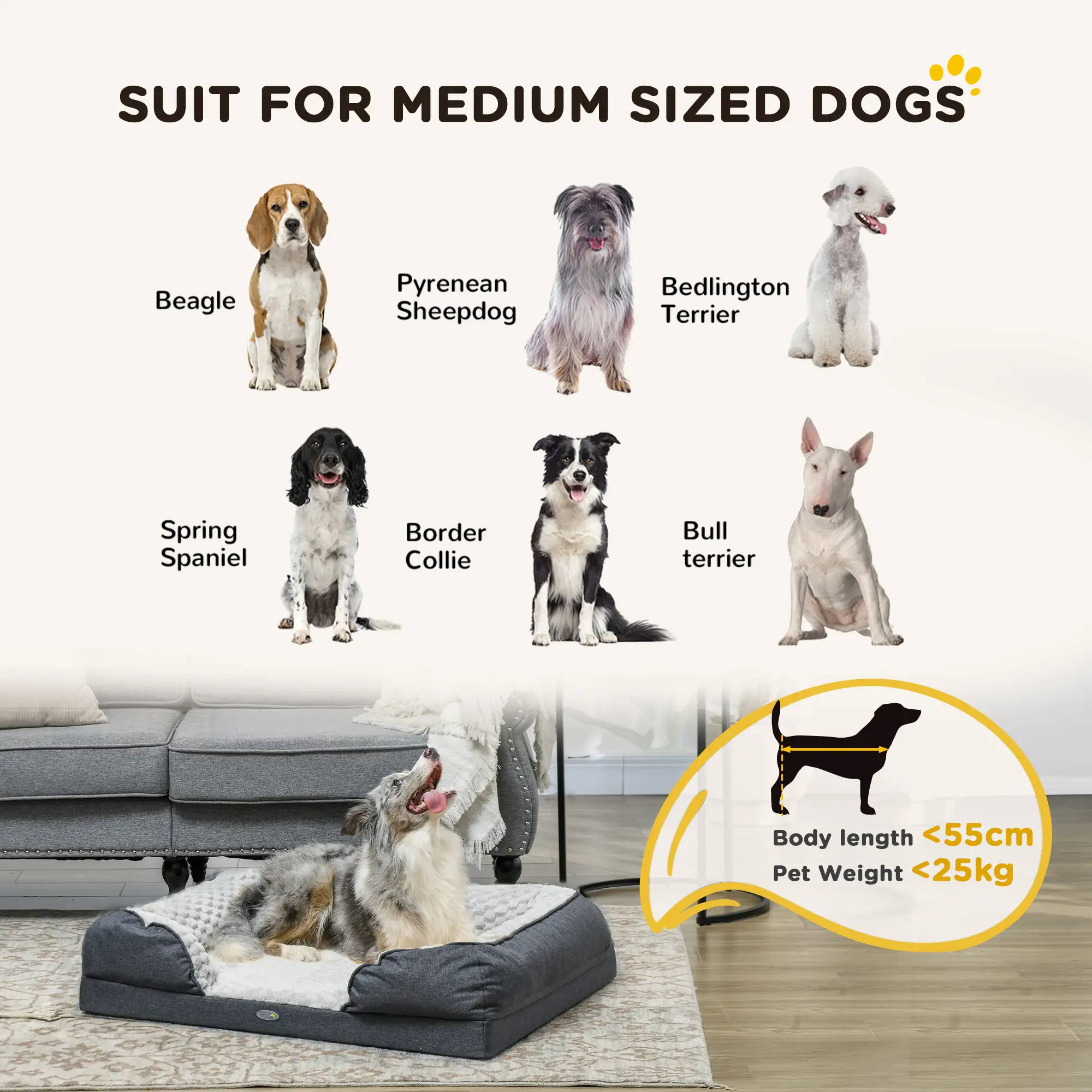 Calming Dog Bed Pet Mattress - Medium - Image 2