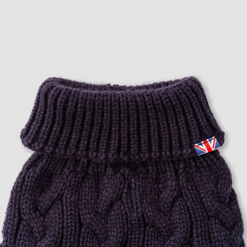 Hugo & Hudson - Cable Knit Dog Sweater - Navy - Image 3