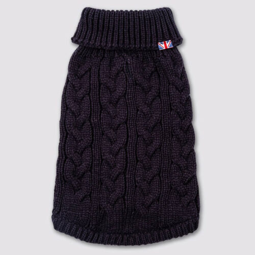 Alternative view of Hugo & Hudson - Cable Knit Dog Sweater - Navy