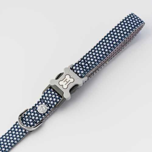 Alternative view of Fabric Dog Lead – Navy Star