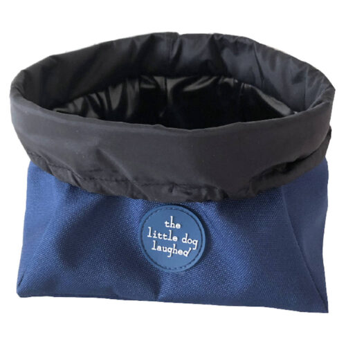 Foldable Pet Travel Bowl – by The Little Dog Laughed. 3 Colours Navy, Pink & Orange