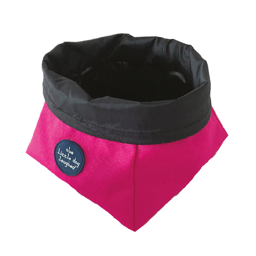 Foldable Pet Travel Bowl – by The Little Dog Laughed. 3 Colours Navy, Pink & Orange - Image 5