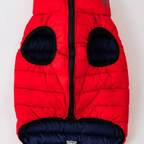 H and H Red or Navy Reversible Waterproof Puffa Jacket - Image 3