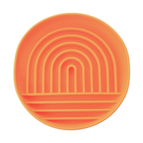 Silicone Slow Feeder Bowl With Suction Base - Orange
