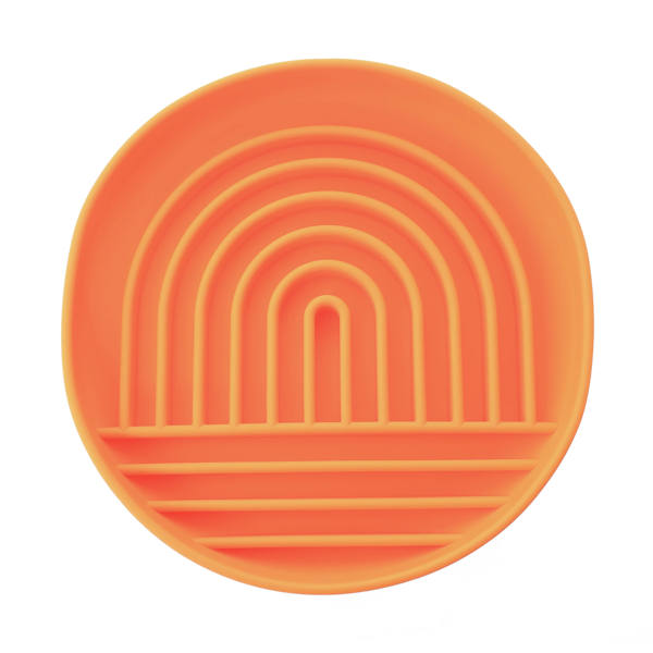Silicone Slow Feeder Bowl With Suction Base - Orange