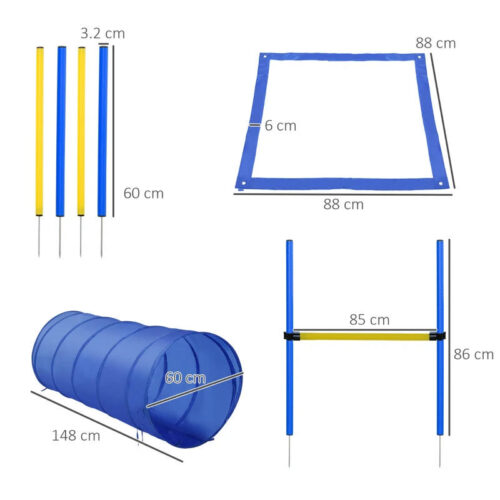 Adjustable Pet Agility Training Set. Blue/Yellow - Image 5