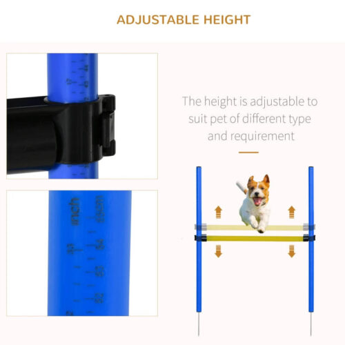 Adjustable Pet Agility Training Set. Blue/Yellow - Image 6