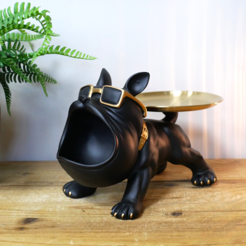 Big Mouth Black Dog with Tray