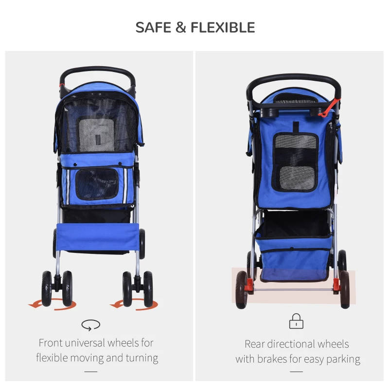 Pet Stroller for Small Miniature Dogs. Blue - Image 5
