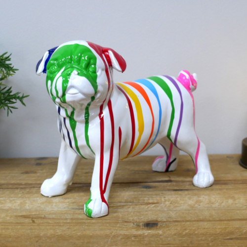 Dripart Striped Bull Dog Figurine