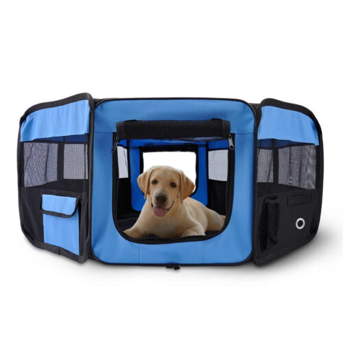 Alternative view of Fabric Dog Pen/Puppy PlayPen, Dog Crate（Blue/Black)