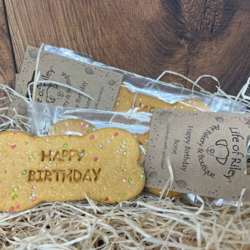 Happy Birthday Biscuit - Hand made in UK