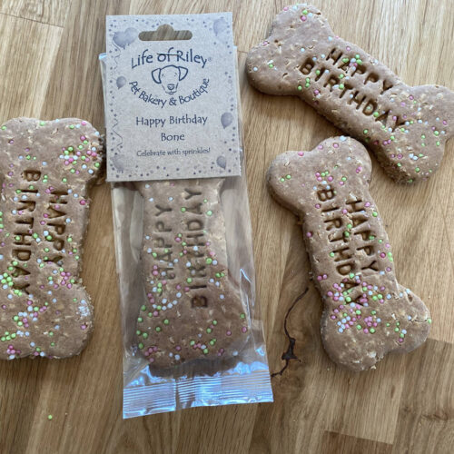 Alternative view of Happy Birthday Biscuit - Hand made in UK