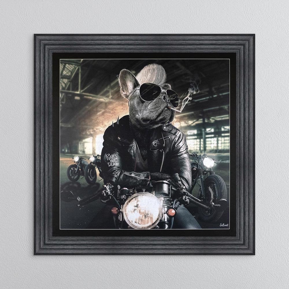 Motorbike Frenchie Framed Artwork - Image 2