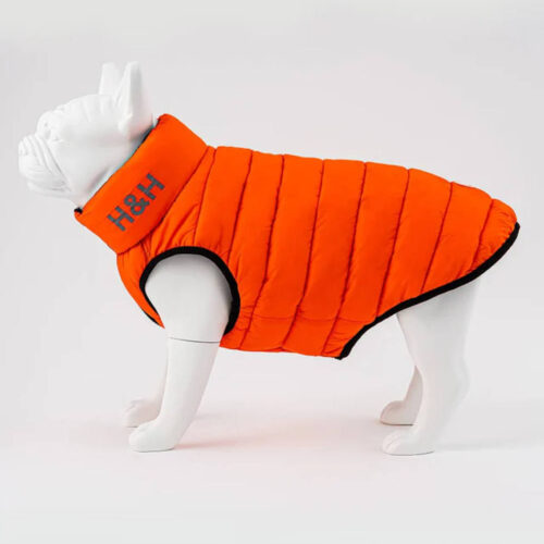 Hugo and Hudson Reversible Dog Puffer Jacket Orange and Navy